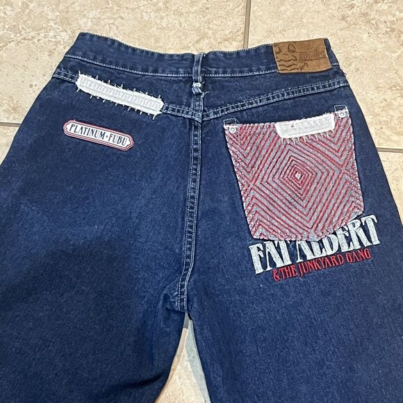 FUBU Platinum Fat Albert and the Junkyard Gang VTG Denim Jeans Size 16 (26x27) - Picture 2 of 7